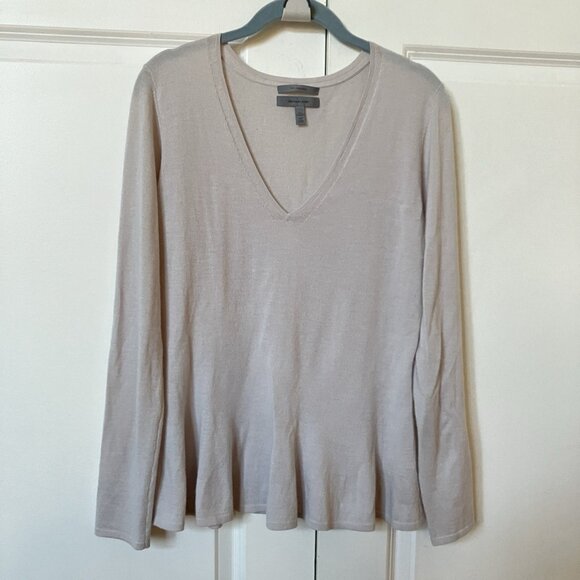Classiques Entier Cashmere Sweater Top Womens L Knit V-neck Lilac Purple Minimal - Picture 1 of 9